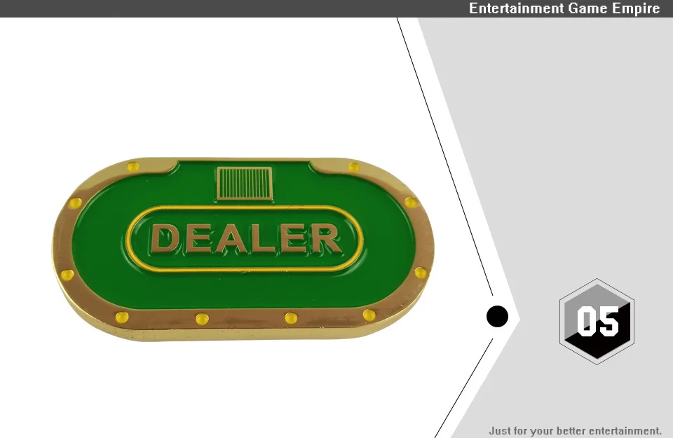 2 Yernea New Texas DEALER Poker Chips 1Pcs Pressing Metal Double-faced Ellipse Chip Table Game Competition Club (5)