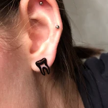 SMJEL серьги из нержавеющей стали с черными зубами для женщин, рок, медицинская гитара, серьги геометрической формы, ювелирные изделия, серьги Mjuer moda