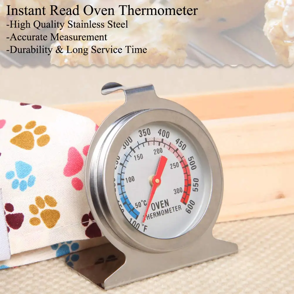 2pcs/pack Dial Kitchen Oven Thermometer Hanging Stainless Steel Grill Smoker Thermometer For Food Cooking Baking Roasting BBQ