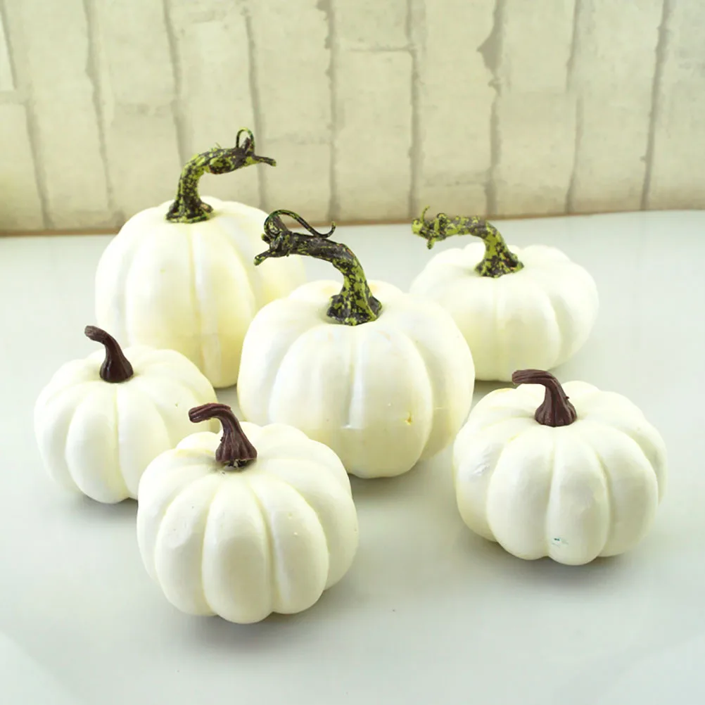 

6Pcs Halloween Artificial Mini Foam Pumpkin Simulation Prop Pumpkins Toy For Garden Party Decor