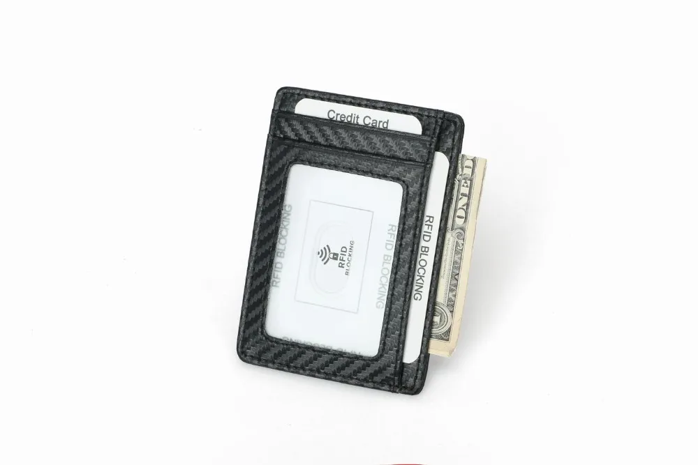 Карбоновый RIDF блокирующий держатель для карт супер тонкий кошелек минимализм кошелек органайзер для карт