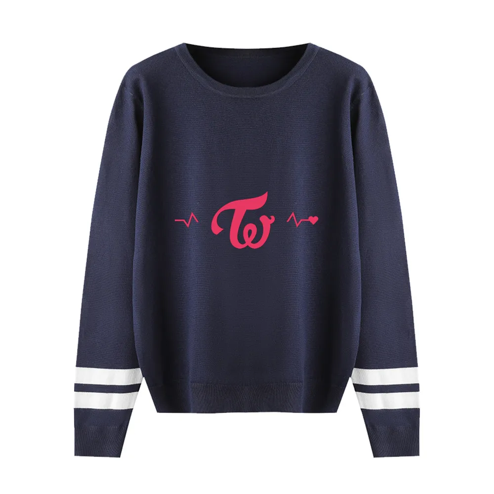 Twice Kpop альбом Feel специальный стильный кардиган, вязаный свитер свободный удобный зимний тренд свитер с v-образным вырезом