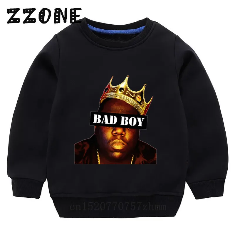 Детские толстовки с капюшоном; Детские свитера с принтом «Notorious Big»; хлопковый пуловер для малышей; топы для девочек и мальчиков; осенняя одежда; KYT456