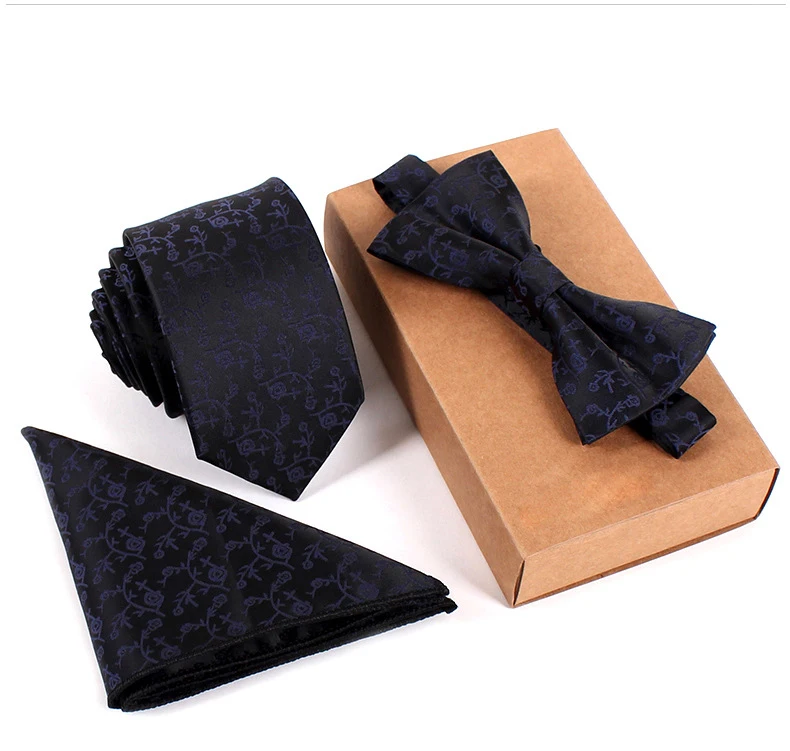 YISHLINE галстук наборы без коробки мужской тонкий галстук в горошек Цветочные Галстуки носовой галстук-бабочка 6 см синий галстук-бабочка Карманный квадратный галстук-бабочка для мужчин Свадебная вечеринка