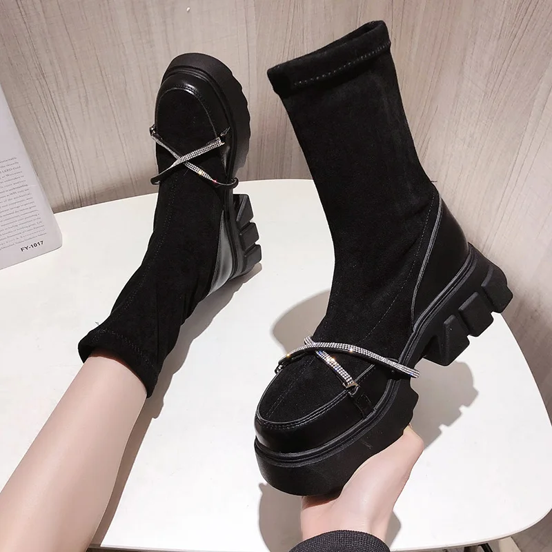 Women boots shoes for women 2020 goth platform boots female women shoes fashion winter mid-calf boots women martin boots Ladies