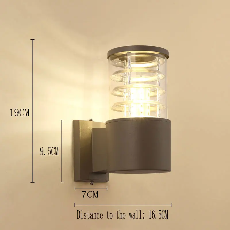 Водонепроницаемые уличные фонари, теперь просто от имени кровати ванная комната балкон коридор открытый настенный светильник, HDS-20-5/6 - Испускаемый цвет: Sand silver