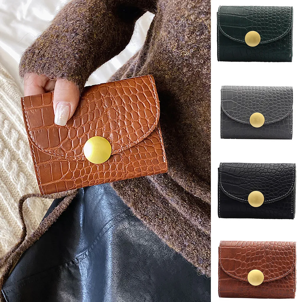 

Women Fashion Multi-Card Holder Wallet Crocodile Pattern Hasp Card Package Female Purse Clutch Hasp Small and Slim Coin Pocket