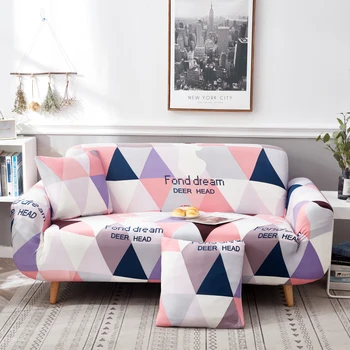 

Sofa Couch Cover Cute Pink Elastic Polyester Couch Cover for Single/Double/Three/Four Seat Sofa Free Pillowcase