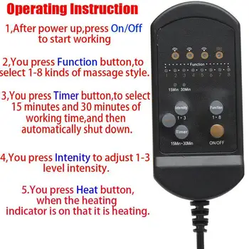 

Electric Mulifunction Back Heated Massage Car Seat Relaxation Cushion Lumbar Seat Back Home Chair Office Pad Car Massager N F0J9