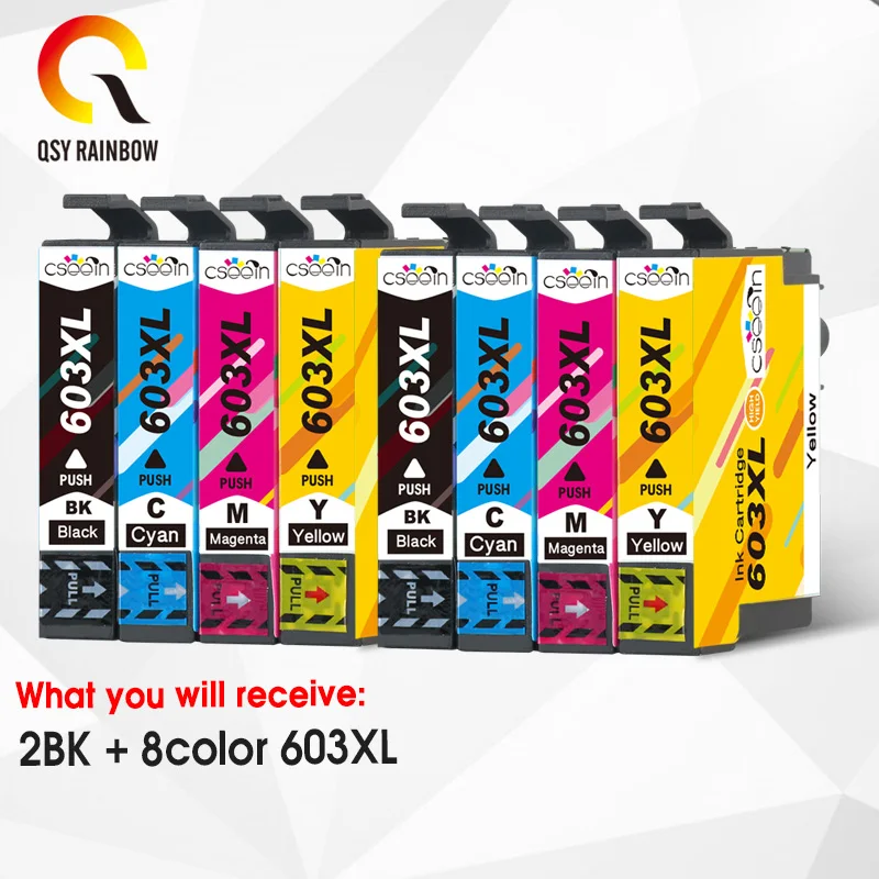 QSYRAINBOW T603XL 603 XL картридж с чернилами для принтера Epson XP 2100 2105 3100 3105 4100 4105 WF 2810 2830