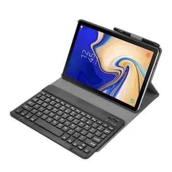 

For Samsung Tab S4 10.5 inch Smart Bluetooth Foldable Keyboard + Flip Stand Case Cover with Charging Cable g3