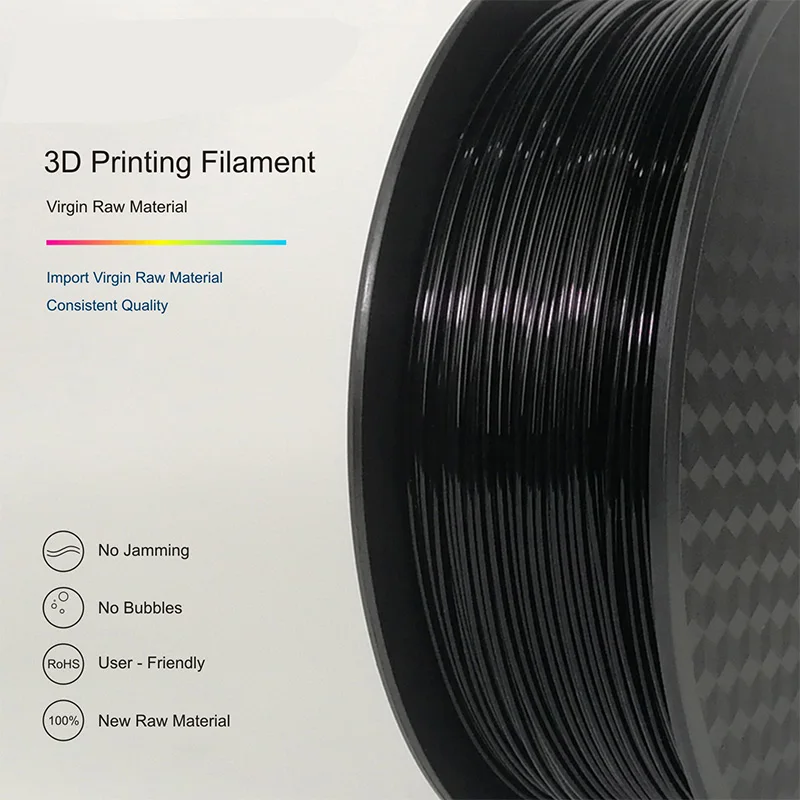 Нить для 3d принтера черного цвета, 1,75 мм, материал PLA, 1 кг, для 3d принтера, 1 кг/рулон, для 3d принтера и 3D ручки, нить Ender