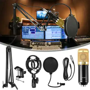 

bm 800 Microphone Studio Recording Kits bm800 Condenser Microphone for Computer Phantom Power bm-800 Karaoke mic Sound Card
