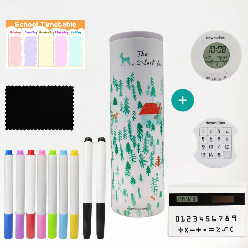 NBX чехол для карандашей ABS материал пенал с электронными часами часы Солнечный