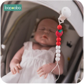 

Bopoobo Silicone Teethers 5pcs Bpa Free Strawberry Beads Pacifier Clip Food Grade Silicone Jewelry Making For Teeth Clip Chain