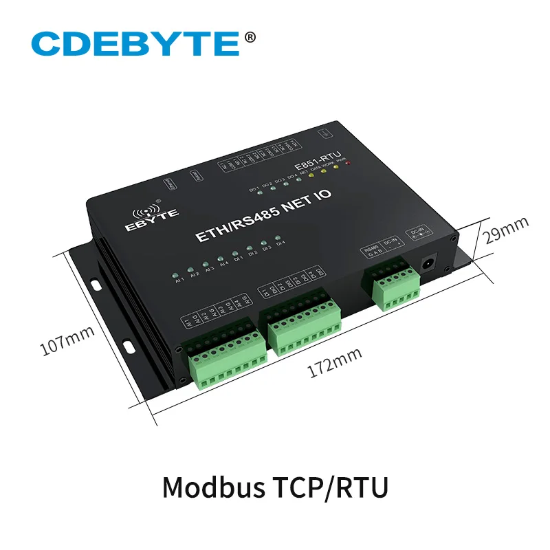 12 Channel Network IO Controller Master Slave Mode Modbus RTU Anolog Digital Relay Transceiver Modem 4