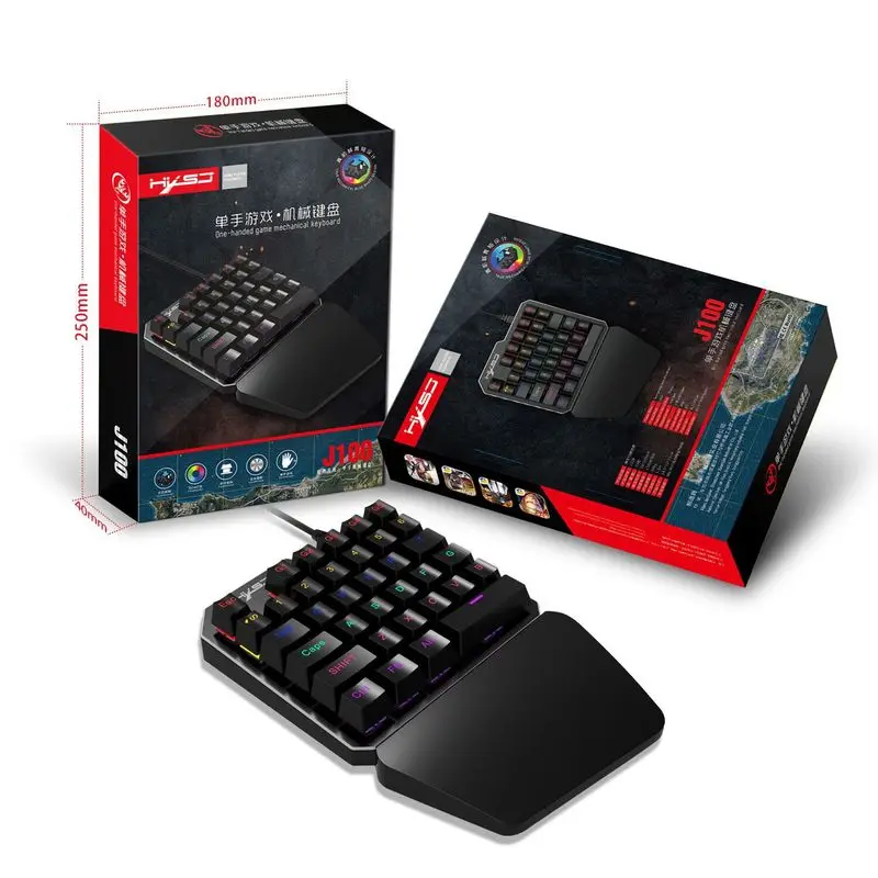 Одноручная Механическая игровая клавиатура с подсветкой портативная мини 35 клавиш игровая клавиатура игровой контроллер для ПК PS4 Xbox Gamer
