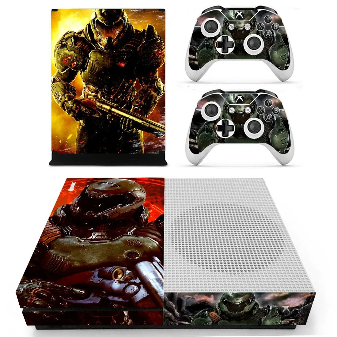 Наклейка s Doom для Xbox One S кожа Виниловая Наклейка Pegatina Adesivos для Xbox one тонкая консоль и два контроллера шкуры