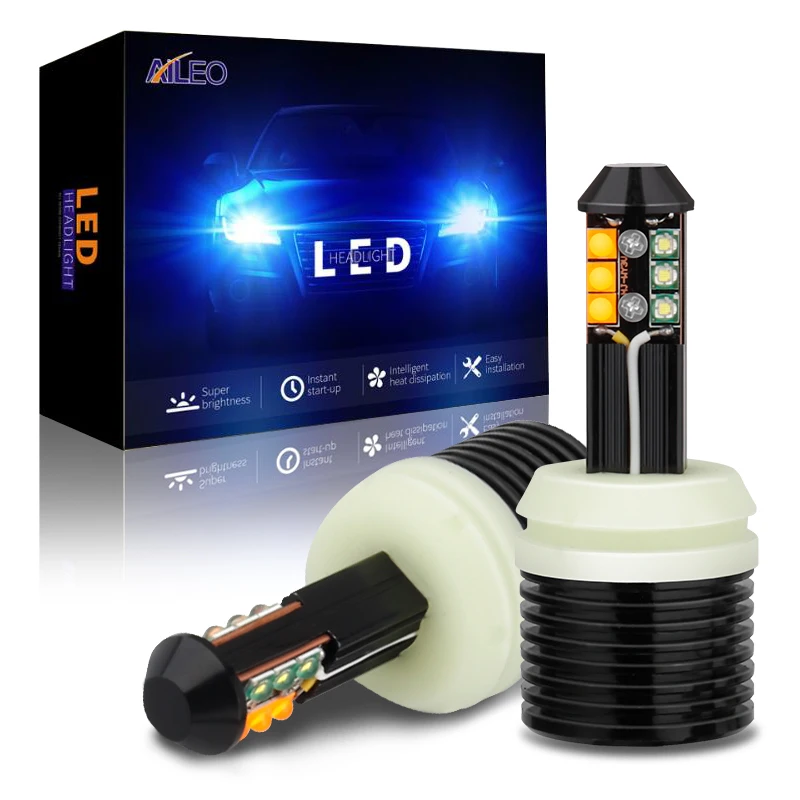 AILEO высококачественные двухцветные 1156 7506 BA15S P21W светодиодный ные указатели