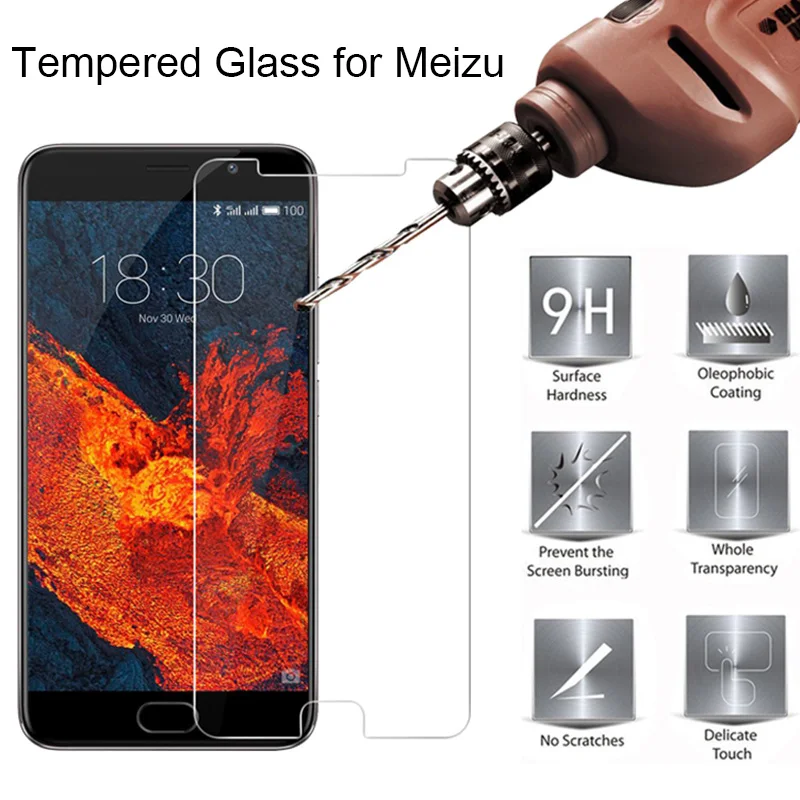 Закаленное стекло 9H HD для Meizu MX6 MX5 MX4 Защитное U20 U10 E2 | Мобильные телефоны и