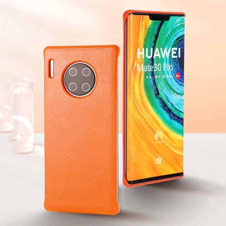Простой кожаный чехол для huawei mate30pro, безрамный защитный чехол Чехол, модный однотонный чехол для huawei mate30/mate20