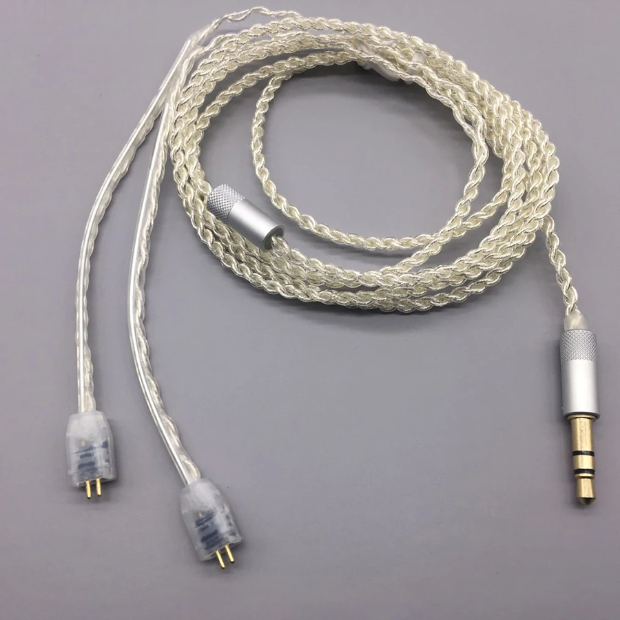 MMCX Cables for Shure SE215 SE535 UE TF10 For Sennheiser IE8 IE80 16 Shares 5N Silver Plated Earphone Headset HIFI Wire Line
