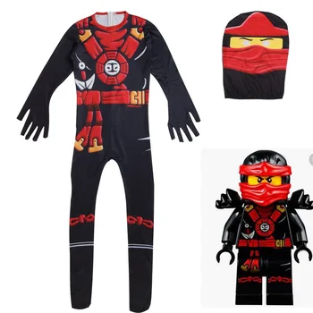 

Kids Carnival Ninja Cosplay Superhero Jumpsuit Ninjago Costume Boys Costumes Children Fancy Party Dress Up Halloween Costume