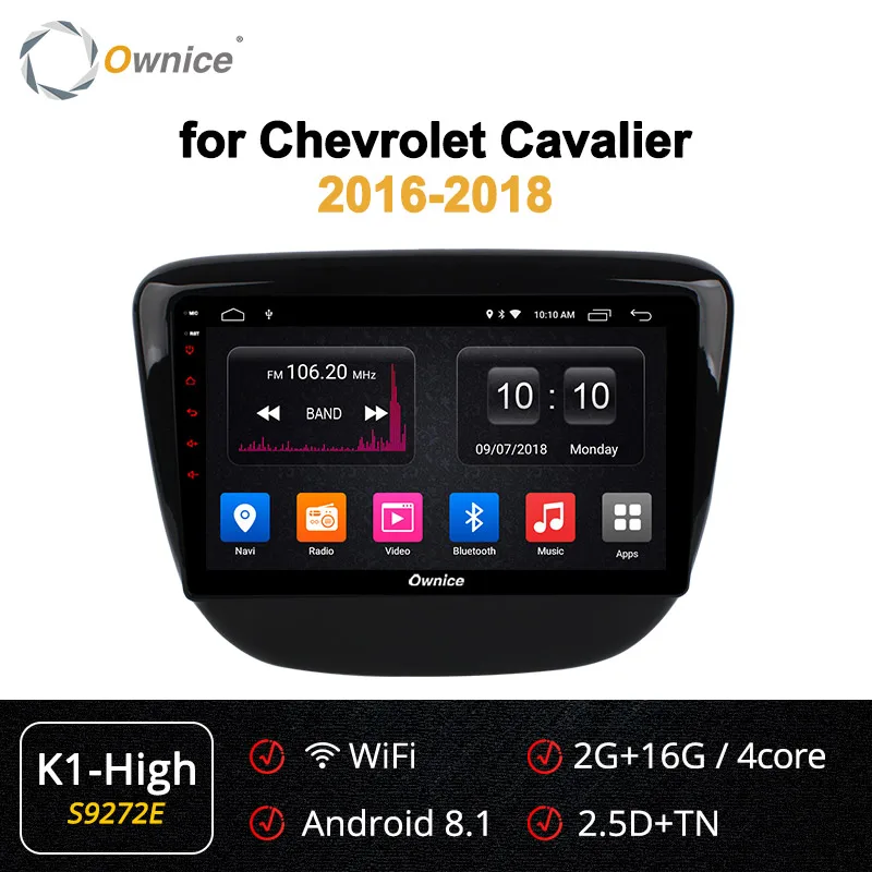 Ownice k3 k5 k6 Octa Core Android 9.0 Car DVD Radio GPS Audio for Chevrolet Cavalier- DAB+ 4GB RAM 64G ROM DSP SPDIF - Цвет: S9272 K1 HIGH