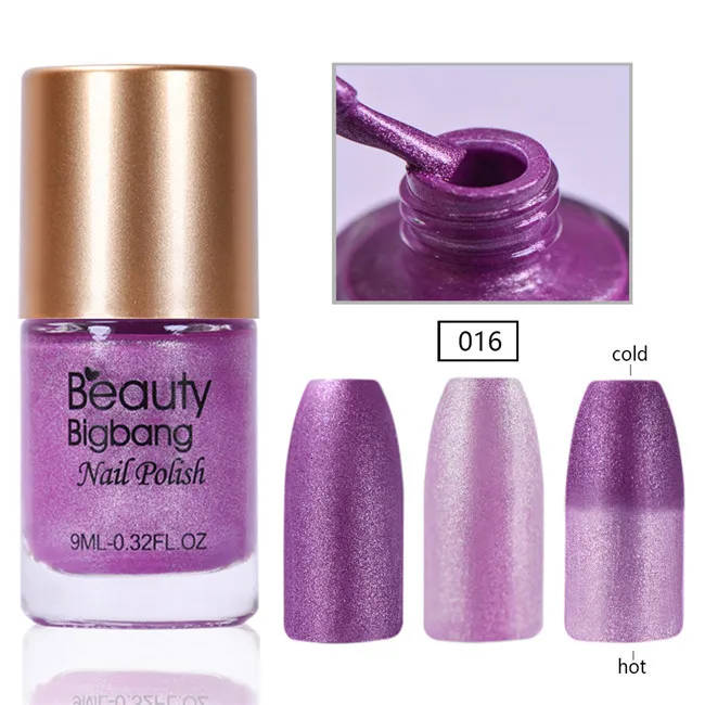 Beautybigbang 9 мл блеск лак для ногтей Температура Изменение цвета термальный лак для нейл-арта 8 изменение цвета лак - Цвет: 004
