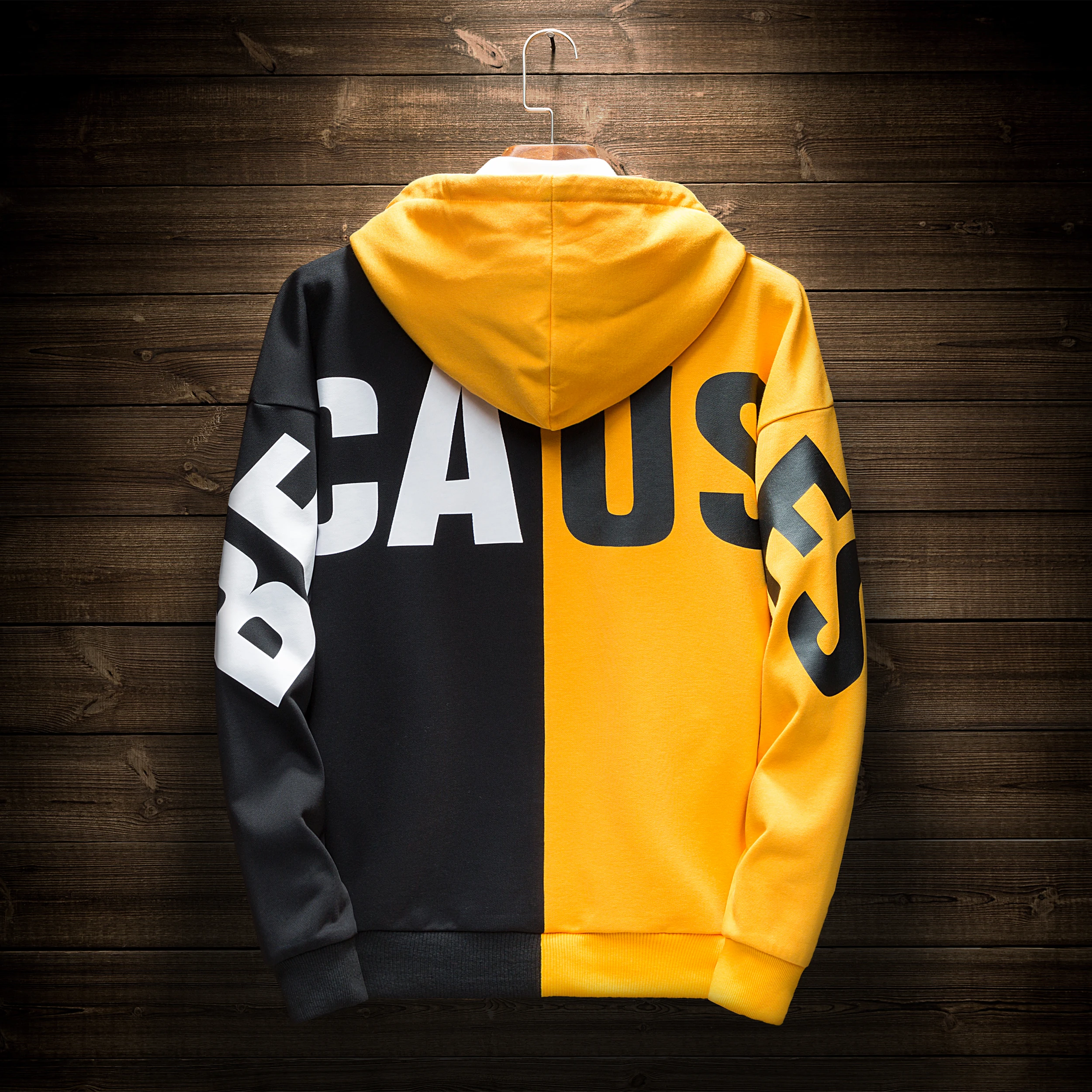 SingleRoad Men's Hoodies Men 2019 Spring Harajuku Japanese Streetwear Patchwork Casual Sweatshirt Male Hip Hop Yellow Hoodie Men