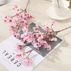 Пластиковые искусственные цветы букет цветок сливы ветка Шелковый цветок Свадебный декор Diy искусственное моделирование персиковая ветка