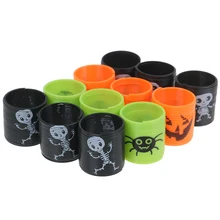 12 шт./упак. ребенка красочный складной пластикова пружина игрушка для развития творческого волшебные игрушки Хэллоуин Радуга круг модные игрушки