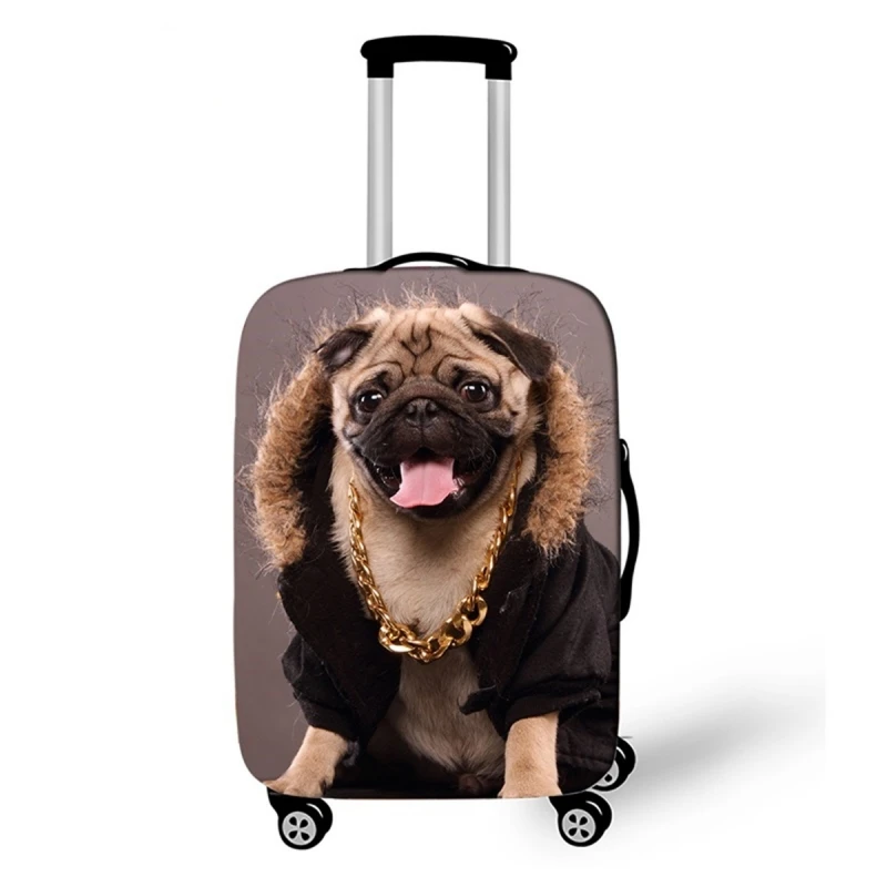 Kawaii Чехол для багажа с изображением собаки кошки для 18-30 дюймов, чехол для багажника, эластичный Чехол для багажа, защитный чехол, аксессуары для путешествий - Цвет: Хаки