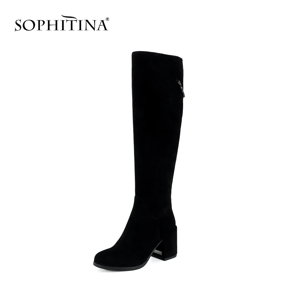 SOPHITINA/Сапоги женские на осень и зиму. Теплая обувь высокого качества из