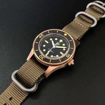 

Steel Dive 1952S Bronze Watch Mens Watches Automatic Top Brand Luxury CuSn 8 Bronze Dive Watch 300M Sapphire Crystal C3 Luminous