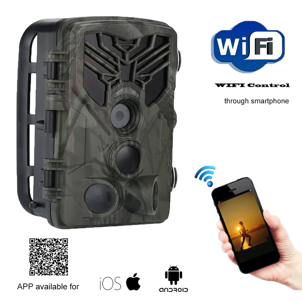 Wifi Trail Camera Bluetooth Control Hunting Cameras Wifi830 20MP 1080P Night Vision Wildlife APP Photo Traps Surveillance