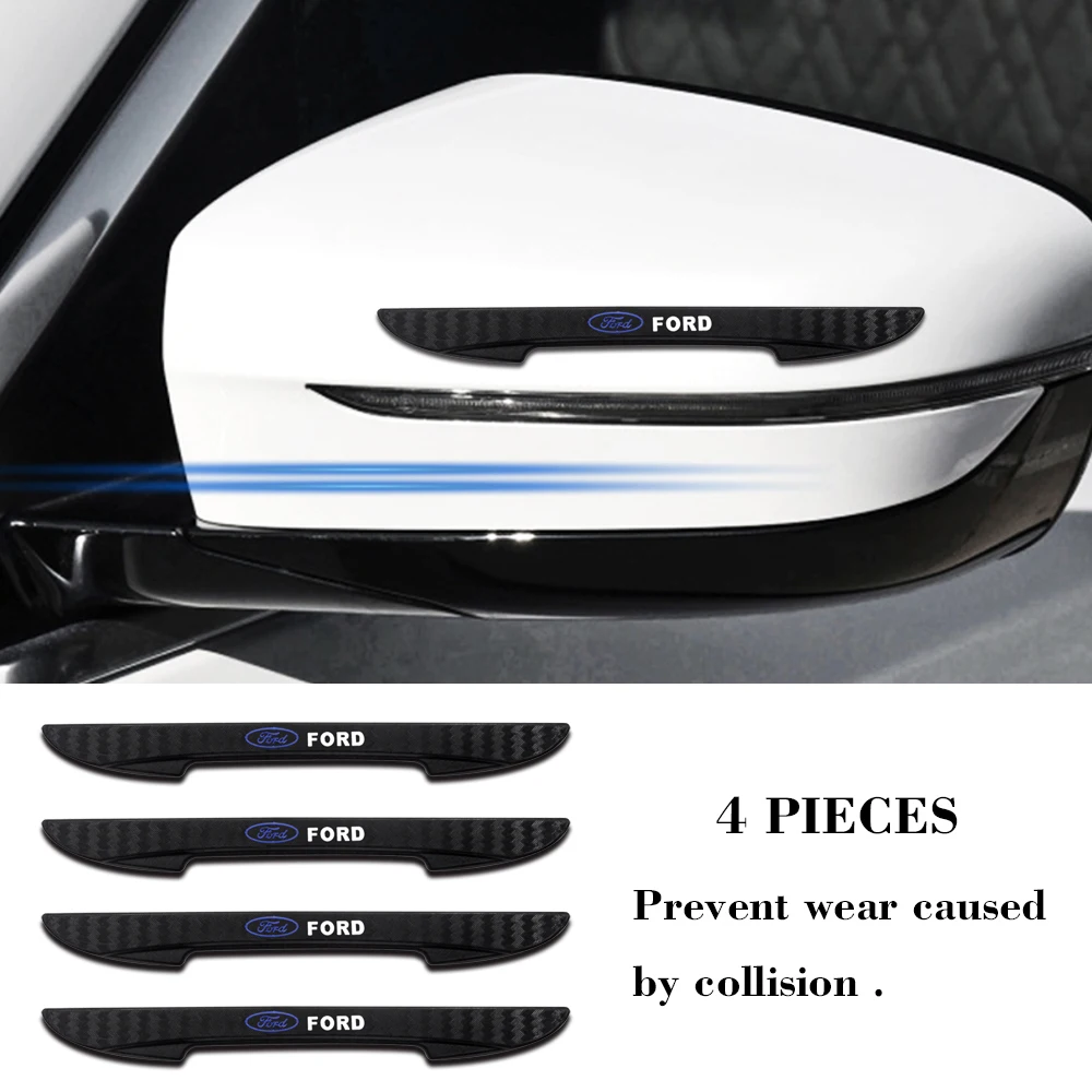 

4PCS Car Styling Car Door Bumper Strip Sticker Decals For Ford Fiesta EcoSport ESCORT Ranger Mondeo Mustang FOCUS 2 3 4 5