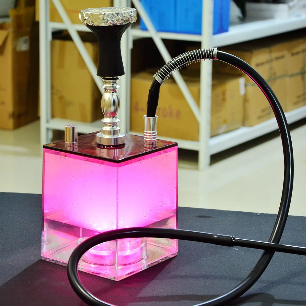 Новая акриловая трубка для кальяна набор со светодиодным светильник Sheesha