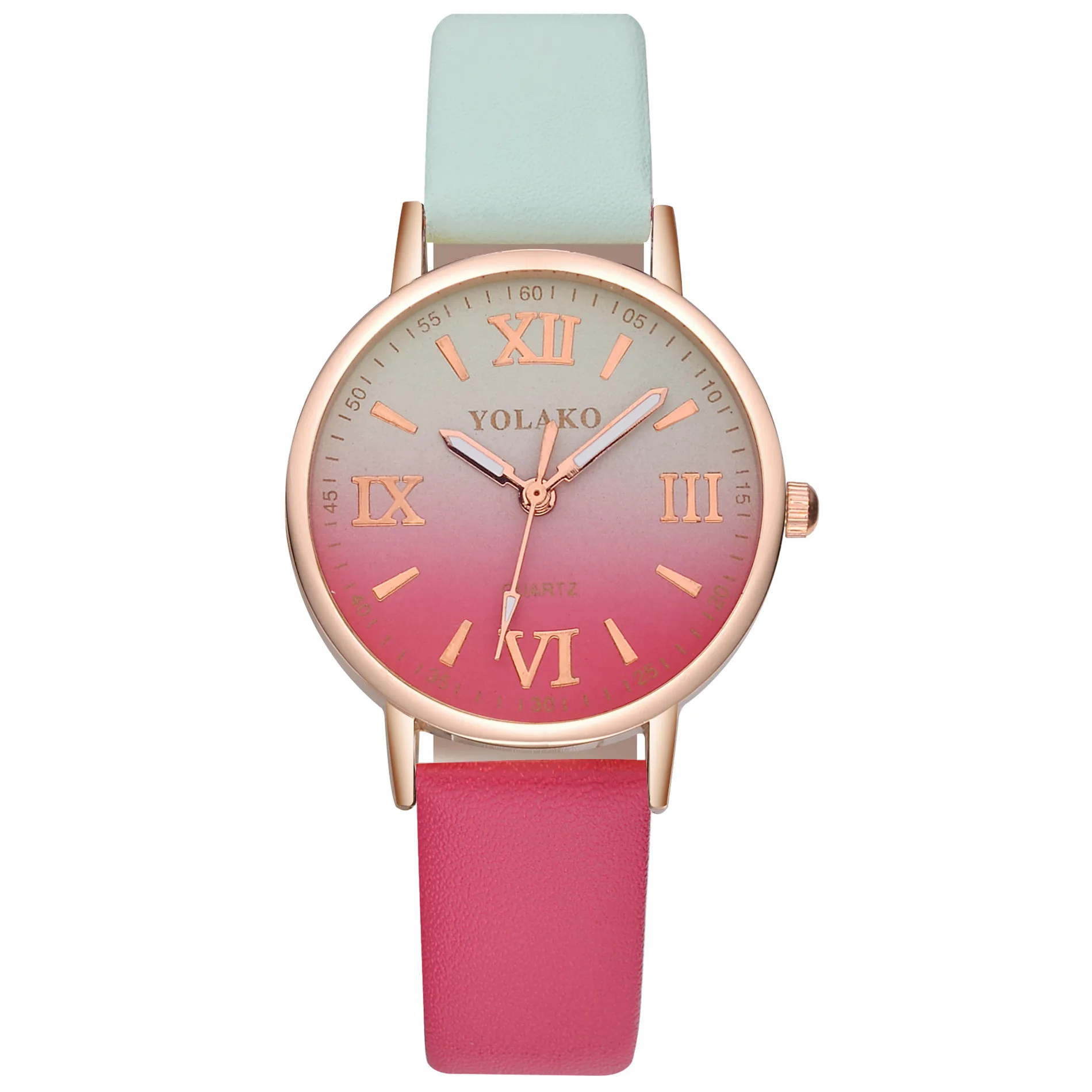 

Cross Border for Watch Fashion Two-color Mirror Quartz Watch Rose Gold Frame Top Grade Ladies' Watch Currently Available