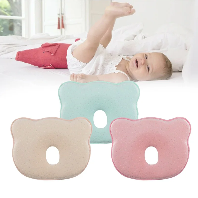 Cojín de espuma viscoelástica para bebé, almohada de espuma para soporte de cabeza, antiplana, para recién nacido, para dar forma a la cabeza