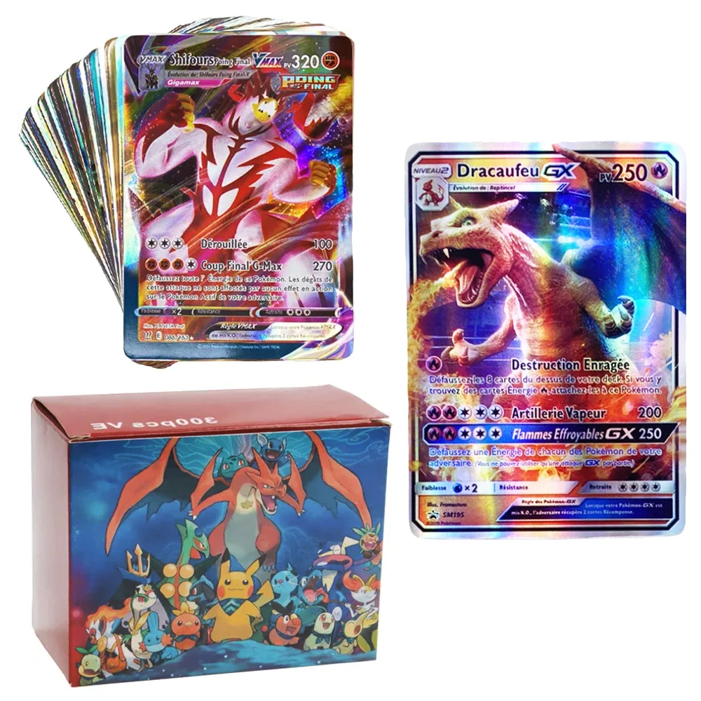 40-300Pcs French Version Pokemon Card Featuring 300 Gx 300 V VMAX 100 Tag Team 20 EX 20MEGA