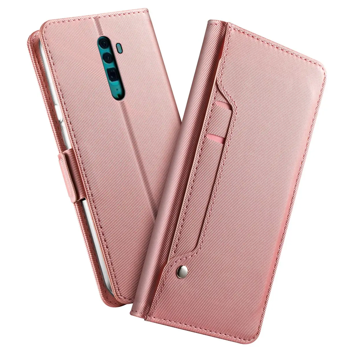 Для Oppo Reno чехол из искусственной кожи Магнитный Флип зеркало заднего вида бумажник чехол для Oppo Reno 10x Zoom Reno Z чехол повернуть слоты для карт
