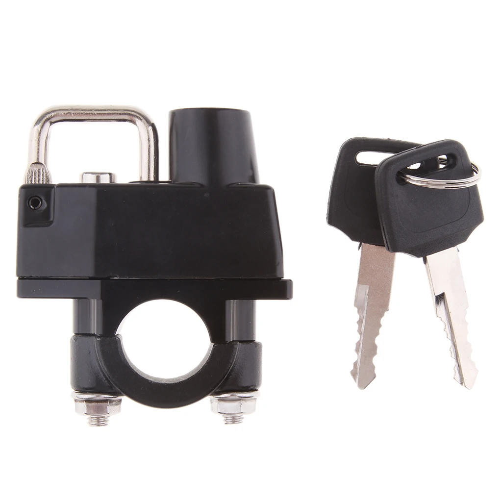 Universal Black Motorcycle Helmet Lock For Tube / Handlebar 7/8 Inch 22mm