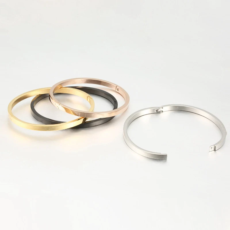 Модные 4 цвета браслеты для женщин Серебряный Золотой розовый браслет титановые браслеты из нержавеющей стали мужские браслеты ювелирные изделия