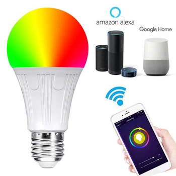 

2020 New Smart Home Wifi smart light bulb alexa voice control RGB color change led bulb light app remote control