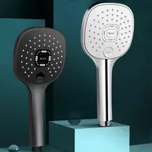 Shower Head Rainfall Bathroom 3 Modes ABS round Chrome Water-Saving Nozzle G1/2 Bath Faucet Wall Mounted Adjustable Black Shower