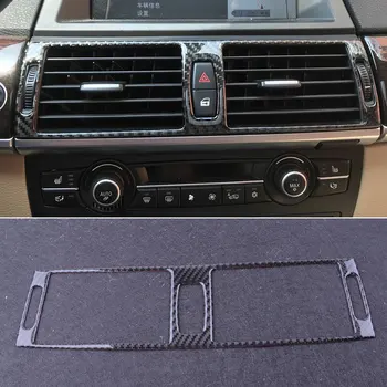 

beler Black Carbon Fiber Car Dashboard Console Middle Air Vent Outlet Frame Cover Trim Fit For BMW X5 E70 X6 E71 2008-2012 2013
