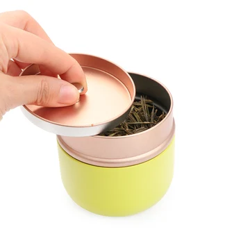 

Airtight Box Tea Can Travel Portable Flower Tea Packaging Sealed Cans Metal Trumpet Creative Black Tea Small Tea Cans Tin Box