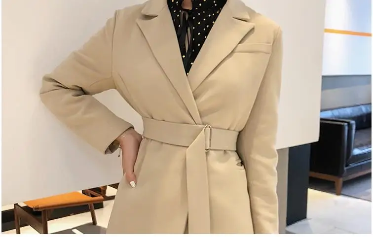 Spring Women Fashion New None Button Office Lady Suit Casual Slim Jacket Coat with belt