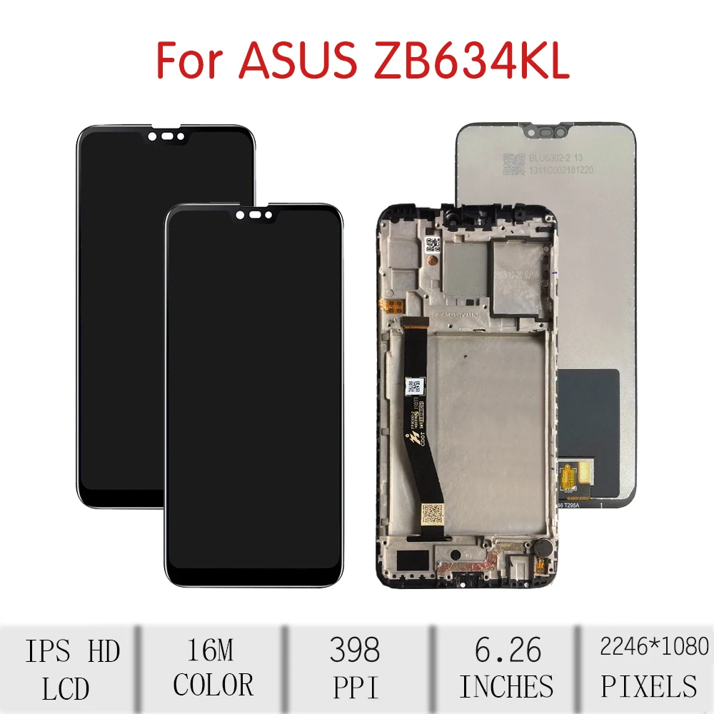 6,2" экран для ASUS Zenfone Max Plus M2 ZB634KL lcd кодирующий преобразователь сенсорного экрана в сборе для Asus zb634kl дисплей+ сменная рамка